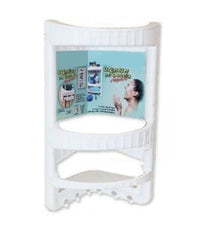 Organizer In Plastica 3 Ripiani Mensole Angolare Con Bagno Doccia Accessori         