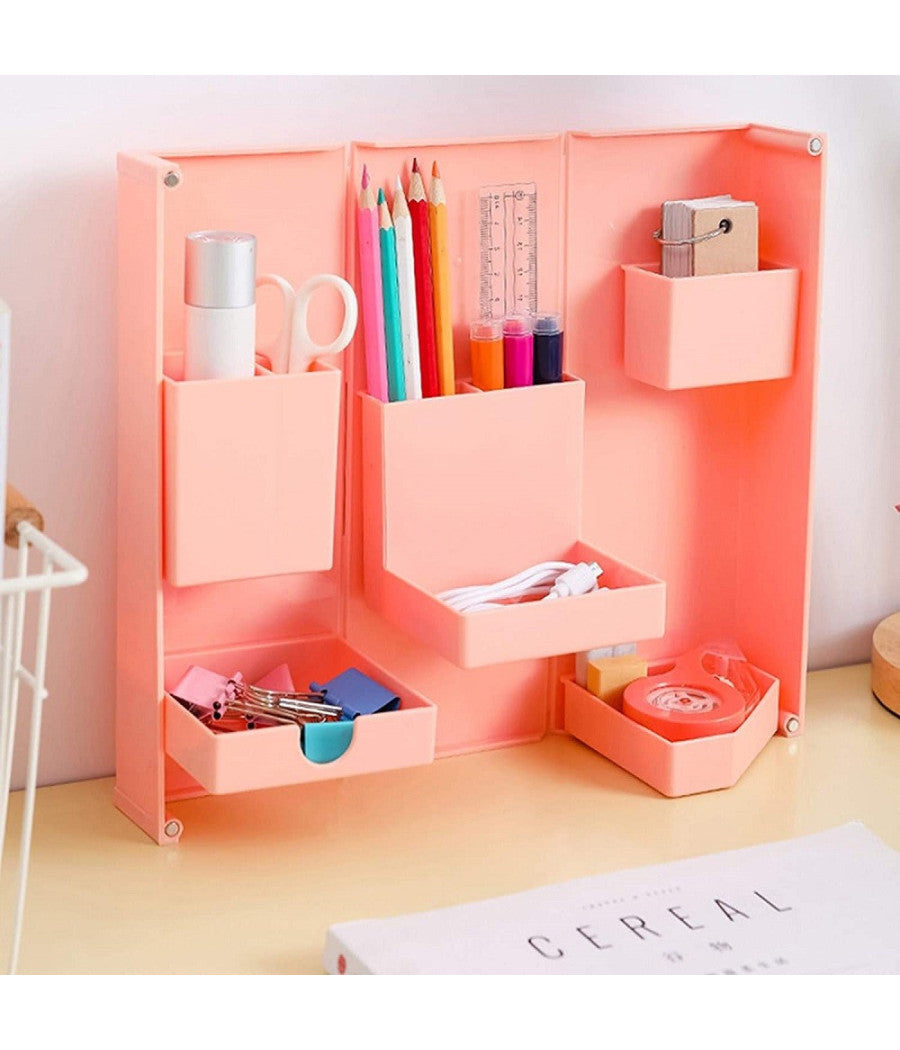 Organizer In Plastica Per Trucchi Da Scrivania 24.5 X 28 Cm Pochetta Per Trucchi         