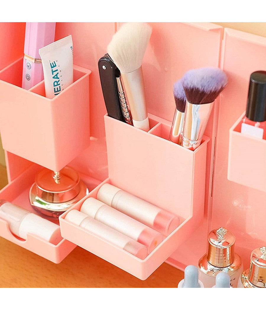 Organizer In Plastica Per Trucchi Da Scrivania 24.5 X 28 Cm Pochetta Per Trucchi         