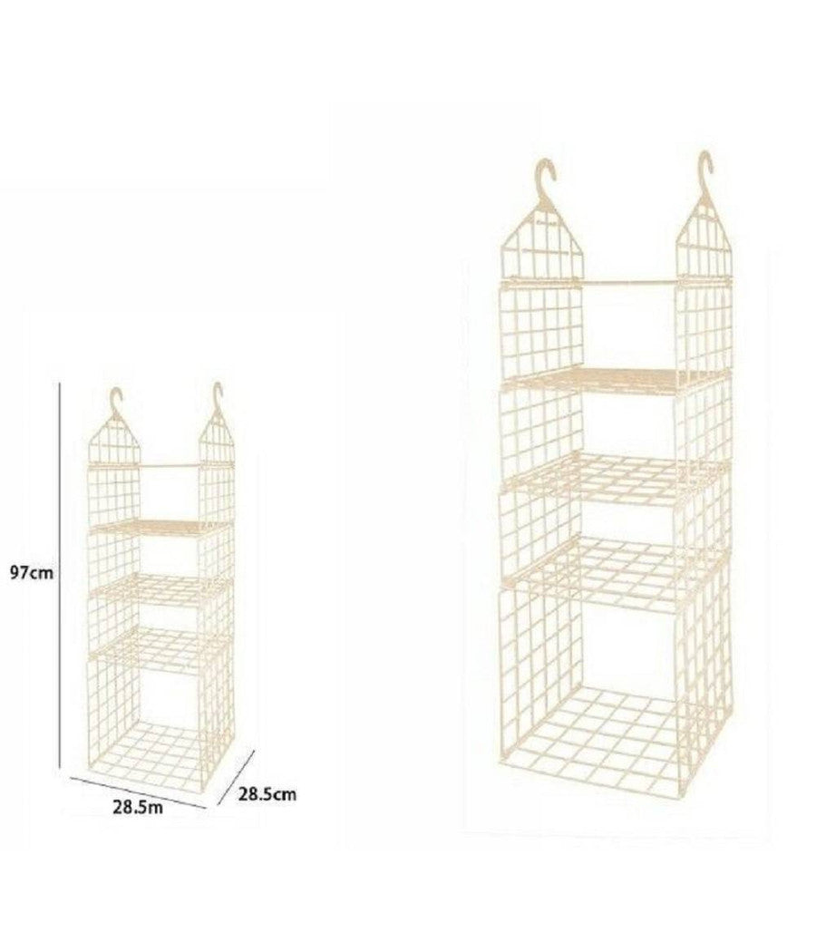 Organizer Per Armadi 5 Ripiani Con Ganci Grucce Salvaspazio 97 X 29 X 29cm 70947         
