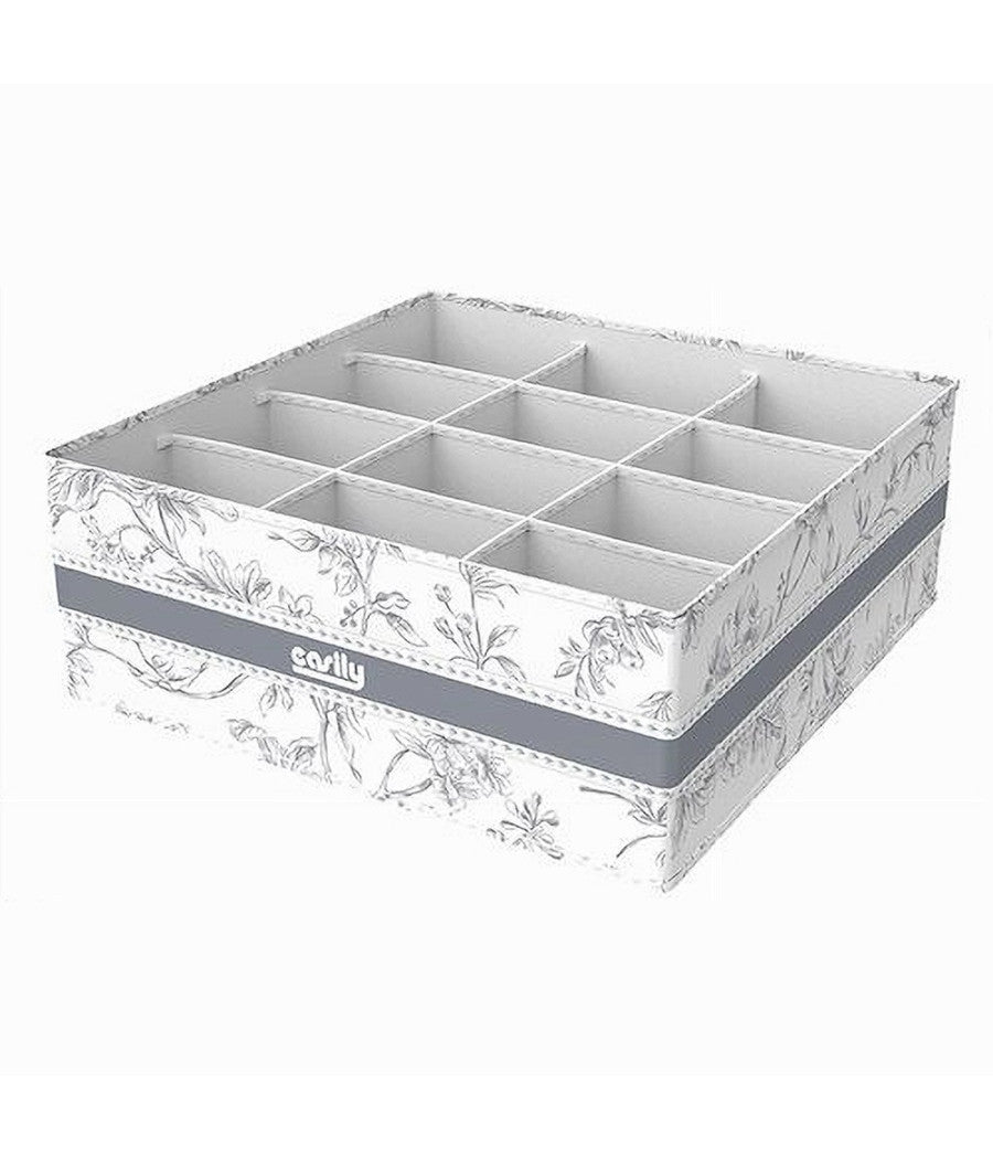 Organizer Per Armadio 12 Scomparti Scatola Salvaspazio 32x32x12cm Fantasia 87331         