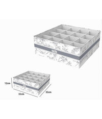 Organizer Per Armadio 16 Scomparti Scatola Salvaspazio 32x32x12cm Fantasia 87332         