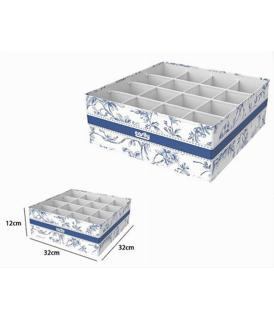 Organizer Per Armadio 16 Scomparti Scatola Salvaspazio 32x32x12cm Fantasia 87332         