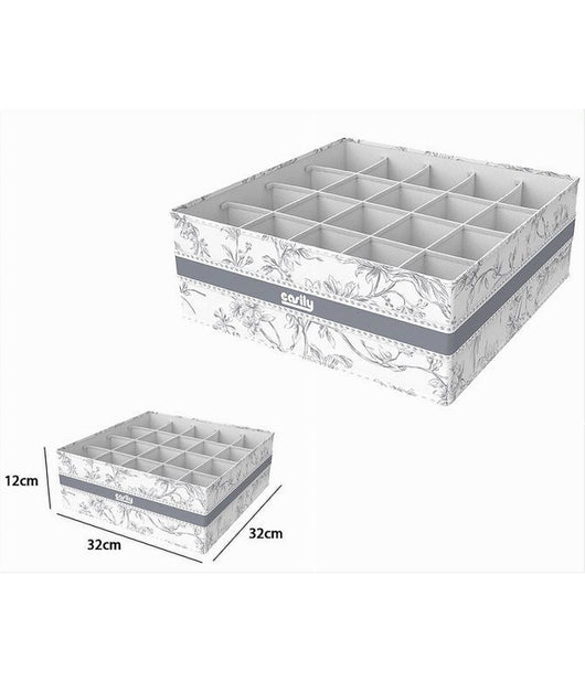Organizer Per Armadio 20 Scomparti Scatola Salvaspazio 32x32x12cm Fantasia 87333         