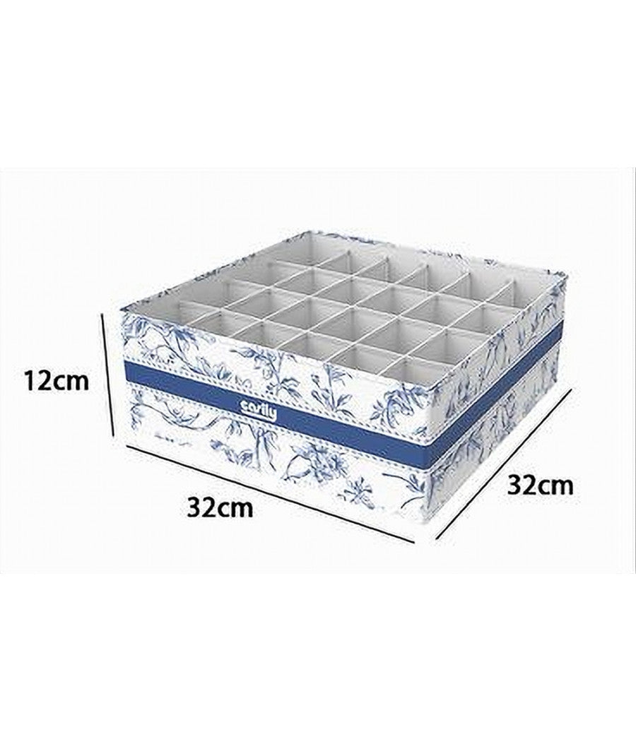 Organizer Per Armadio 24 Scomparti Scatola Salvaspazio 32x32x12cm Fantasia 87334         