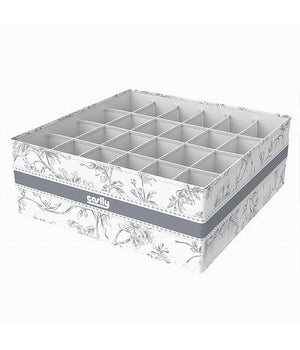 Organizer Per Armadio 24 Scomparti Scatola Salvaspazio 32x32x12cm Fantasia 87334         