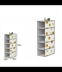 Organizer Per Armadio 5 Ripiani Strati Scaffale Pensile Porta Oggetti 15x30x70 Cm         