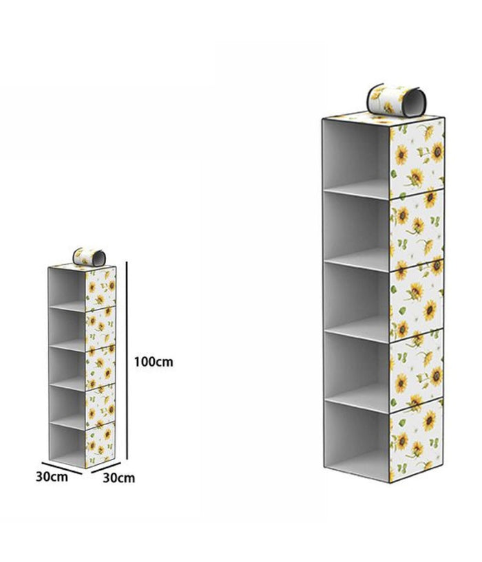 Organizer Per Armadio 5 Strati Scaffale Pensile Porta Oggetti Scaffali 30x30x100         