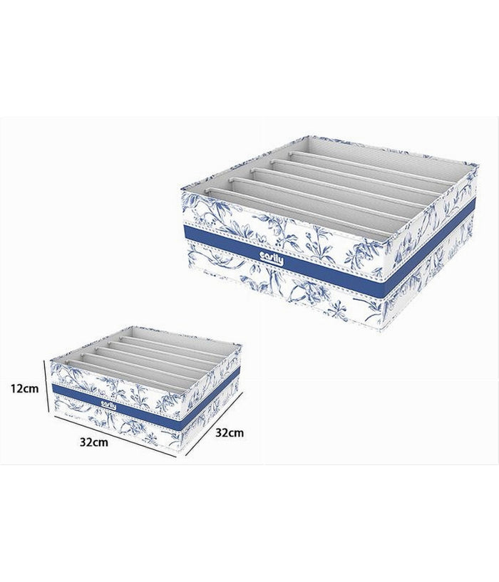 Organizer Per Armadio 6 Scomparti Scatola Salvaspazio 32x32x12 Cm Fantasia 87329         