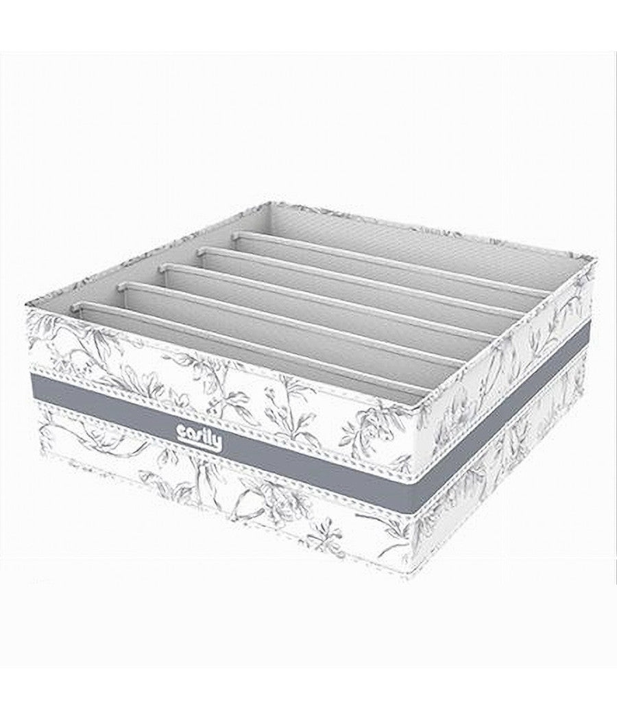 Organizer Per Armadio 6 Scomparti Scatola Salvaspazio 32x32x12 Cm Fantasia 87329         