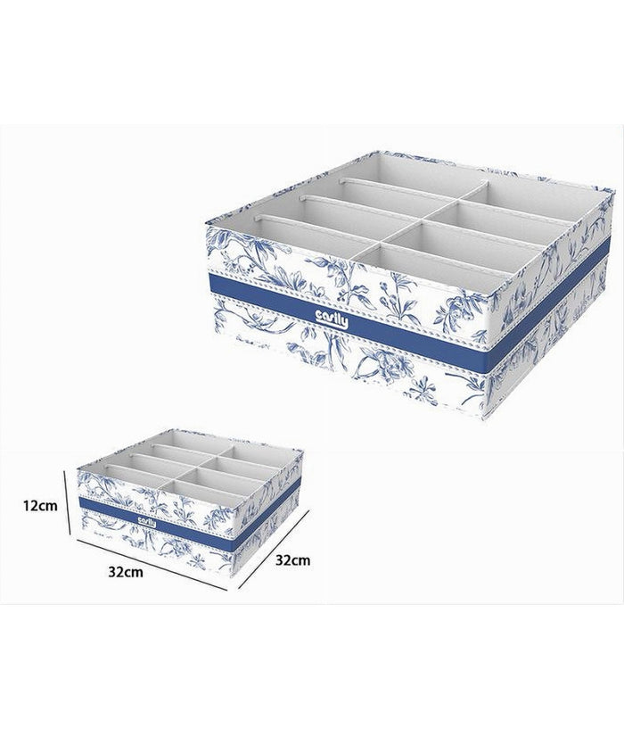 Organizer Per Armadio 8 Scomparti Scatola Salvaspazio 32x32x12cm Fantasia 87330         