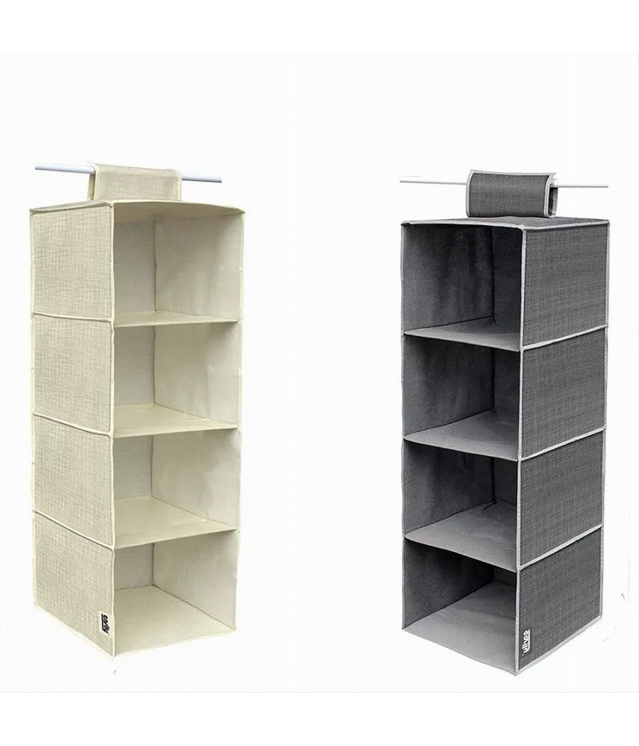 Organizer Per Armadio Con 4 Ripiani Porta Oggetti Salvaspazio 80x30x30 Cm 69702         