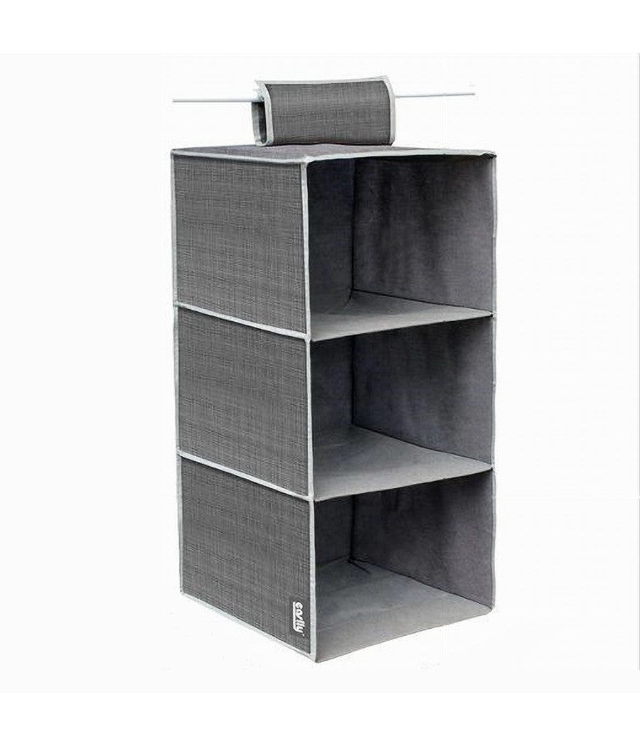 Organizer Per Armadio In Tessuto Con 3 Ripiani Scomparti Salvaspazio 69701         