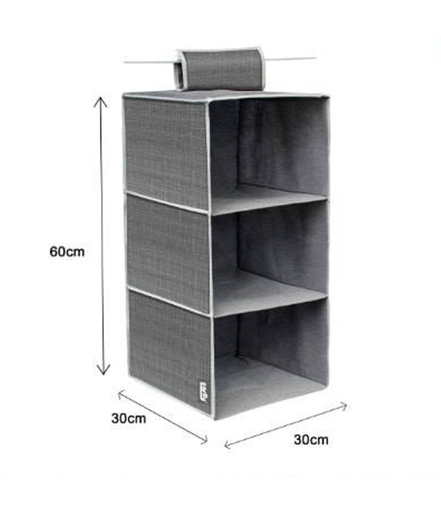 Organizer Per Armadio In Tessuto Con 3 Ripiani Scomparti Salvaspazio 69701         