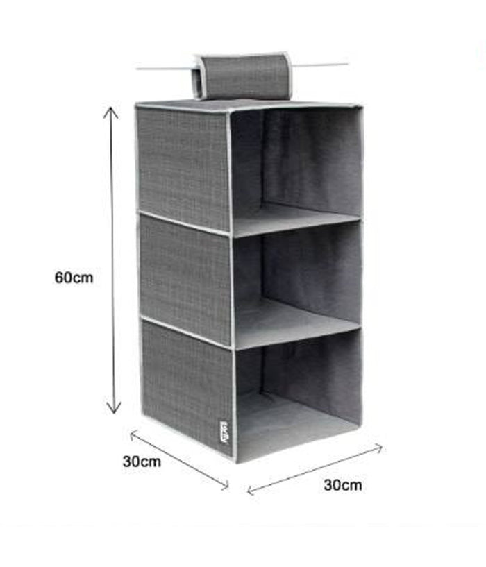 Organizer Per Armadio In Tessuto Con 3 Ripiani Scomparti Salvaspazio 69701         