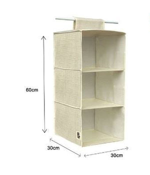 Organizer Per Armadio In Tessuto Con 3 Ripiani Scomparti Salvaspazio 69701         