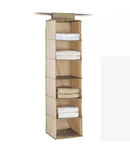 Organizer Per Armadio Portatutto A 6 Ripiani Scomparti Salvaspazio Pieghevole         