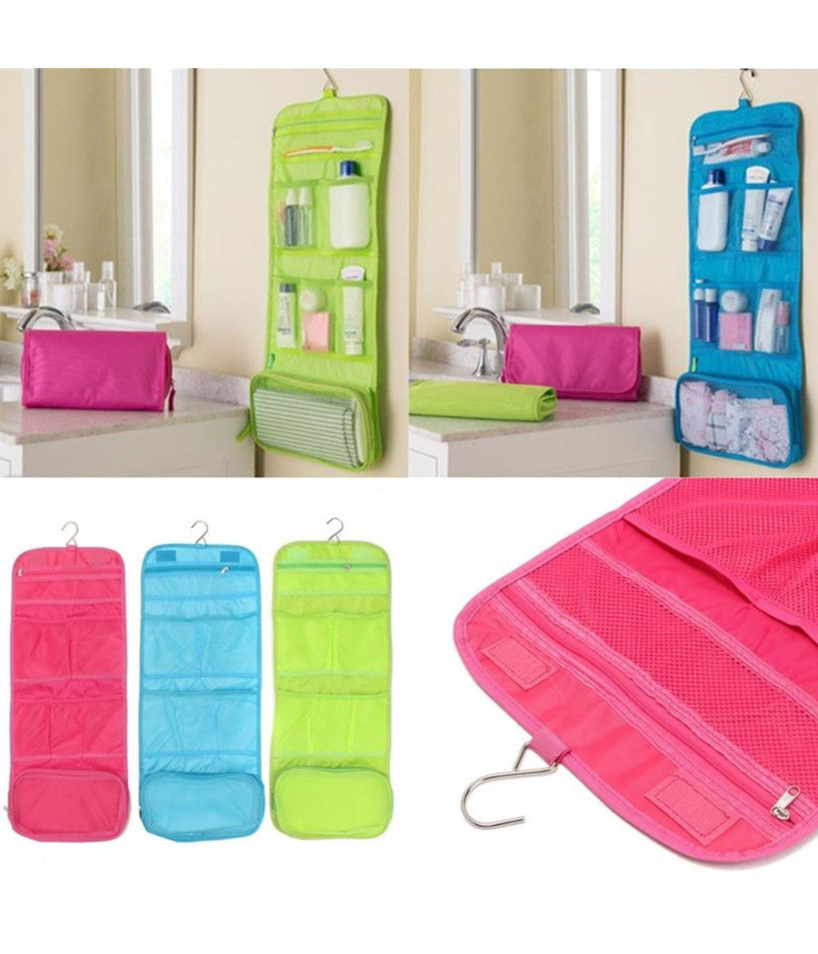 Organizer Per Borsa Trucco Accessori Bagno Cosmetici Portatile Da Viaggio         
