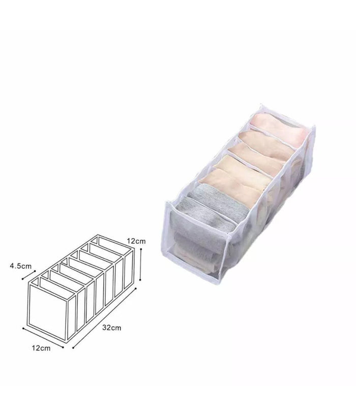 Organizer Per Cassetti 7 Scomparti Tessuto Biancheria Intima Salvaspazio 59978         