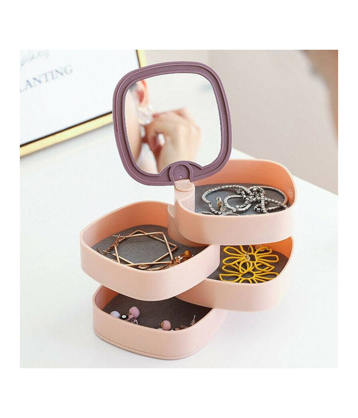 Organizer Per Trucco Cosmetici Accessori Casa Con 4 Cassetti Espositore Specchio         