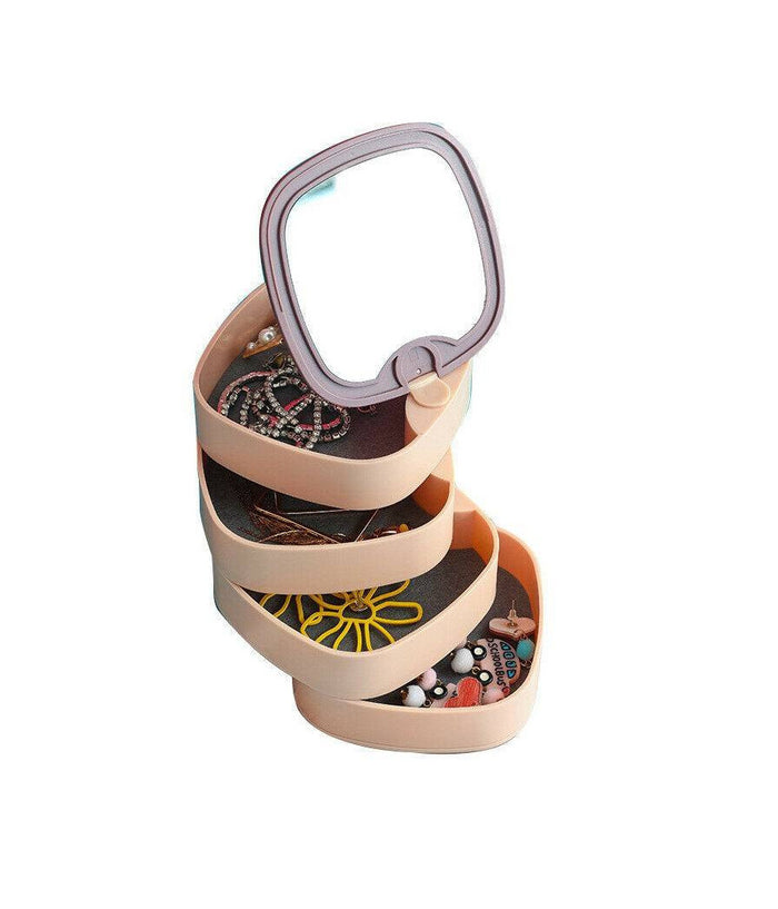 Organizer Per Trucco Cosmetici Accessori Casa Con 4 Cassetti Espositore Specchio         