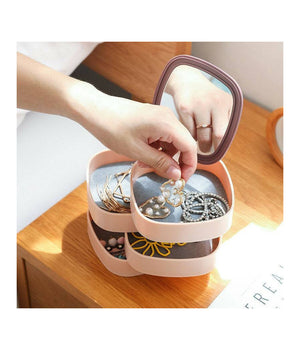 Organizer Per Trucco Cosmetici Accessori Casa Con 4 Cassetti Espositore Specchio         