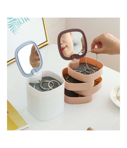 Organizer Per Trucco Cosmetici Accessori Casa Con 4 Cassetti Espositore Specchio         