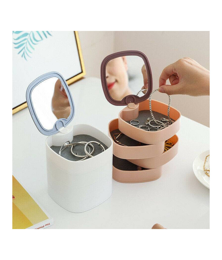 Organizer Per Trucco Cosmetici Accessori Casa Con 4 Cassetti Espositore Specchio         