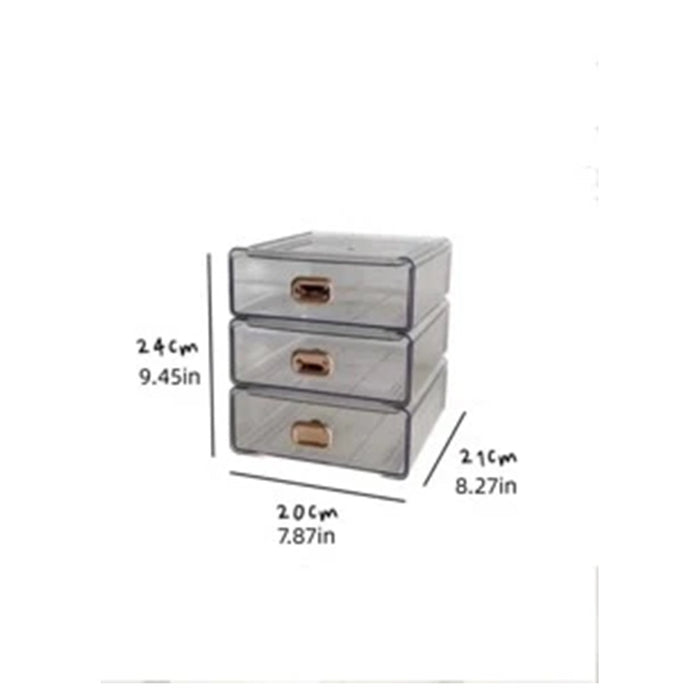 Trade Shop - Organizer Porta Trucchi Da Scrivania In Acrilico Trasparente Con Cassetti Impilabile -