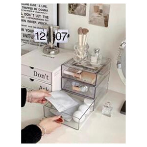 Trade Shop - Organizer Porta Trucchi Da Scrivania In Acrilico Trasparente Con Cassetti Impilabile -