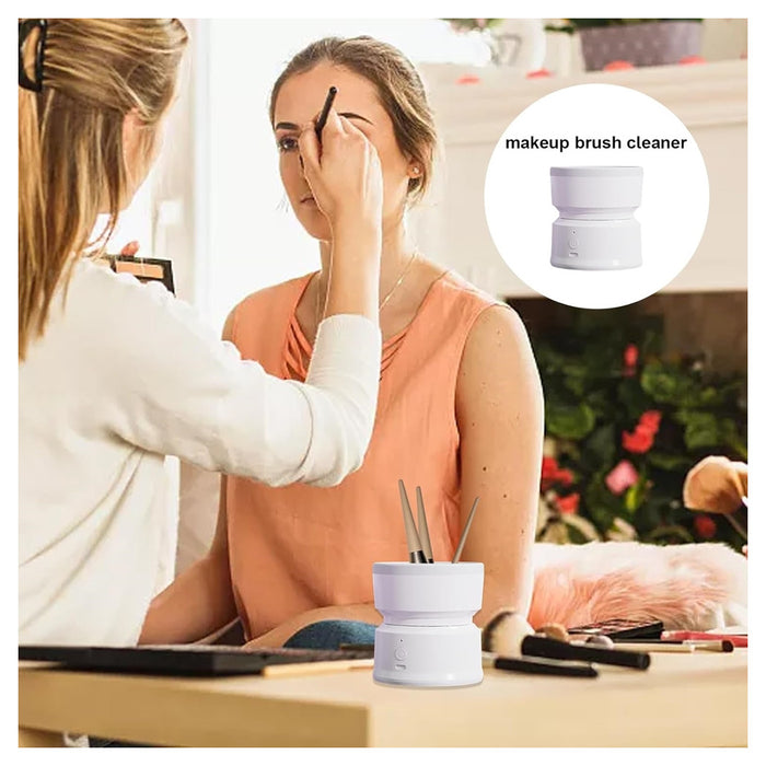 Trade Shop - Organizer Portatile Automatico Strumento Per La Pulizia Profonda Pennelli Trucco         
