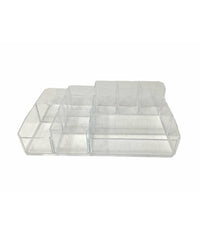 Organizer Portatrucchi Cosmetici 10 Scomparti In Abs Trasparente 34x22x9cm 59065         