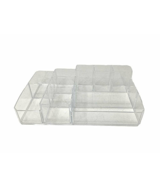 Organizer Portatrucchi Cosmetici 10 Scomparti In Abs Trasparente 34x22x9cm 59065         
