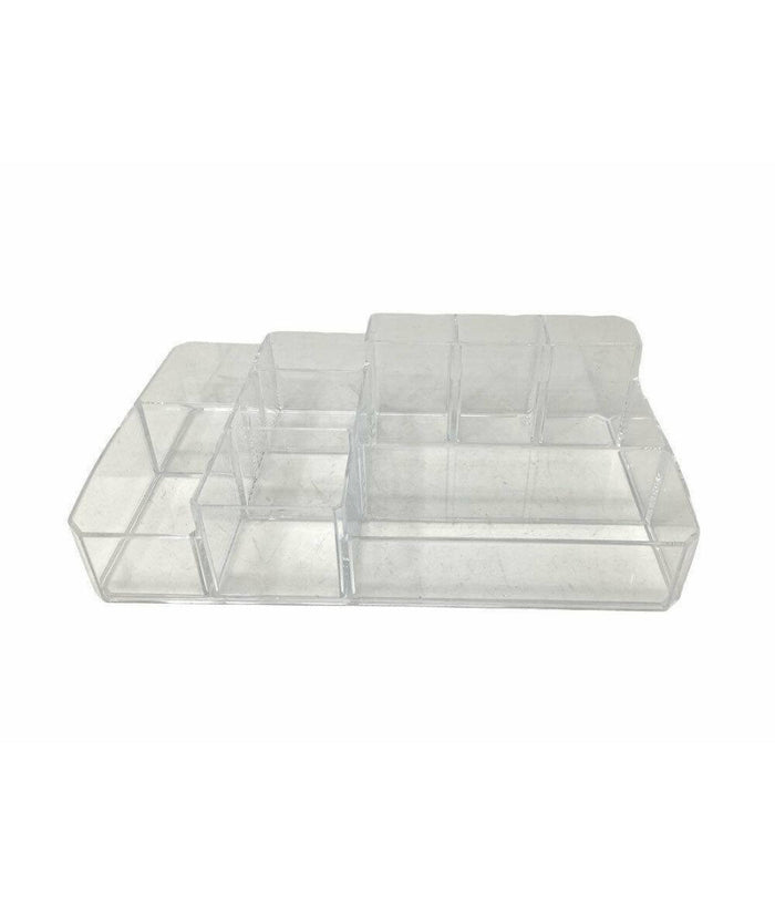 Organizer Portatrucchi Cosmetici 10 Scomparti In Abs Trasparente 34x22x9cm 59065         