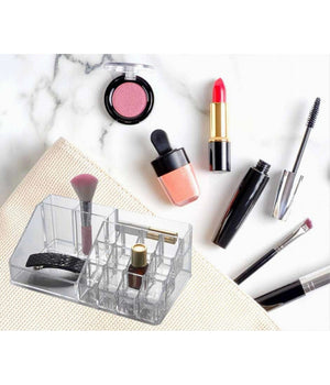 Organizer Portatrucchi Trasparente 16 Scomparti Cosmetici Espositore Makeup 10250         
