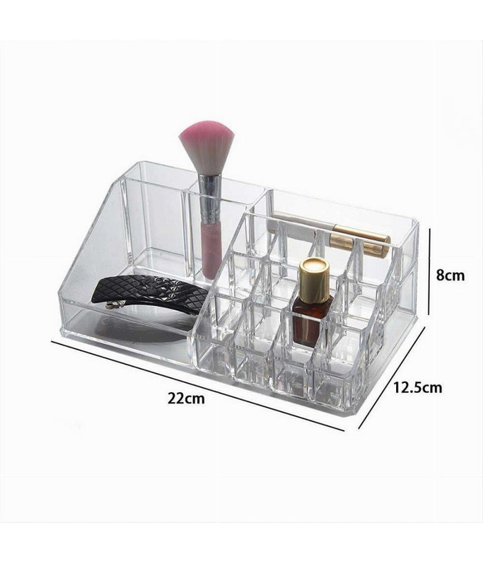 Organizer Portatrucchi Trasparente 16 Scomparti Cosmetici Espositore Makeup 10250         