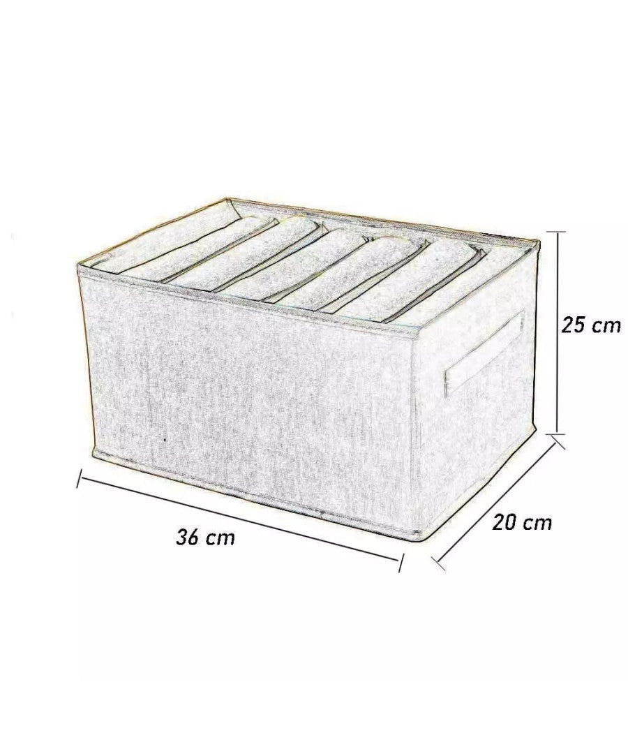 Organizer Salvaspazio Per Armadi Scatola Pieghevole 6 Scomparti 36x20x25cm 87401         