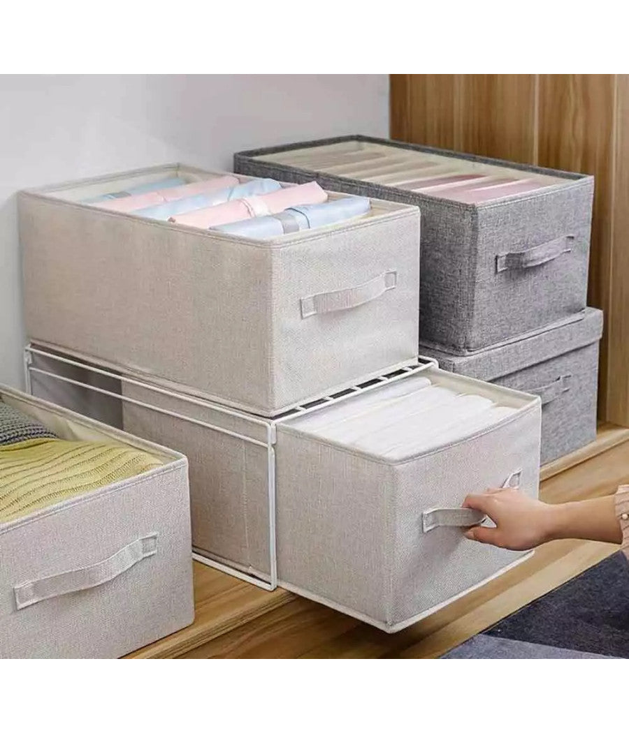 Organizer Salvaspazio Per Armadi Scatola Pieghevole 6 Scomparti 36x20x25cm 87401         