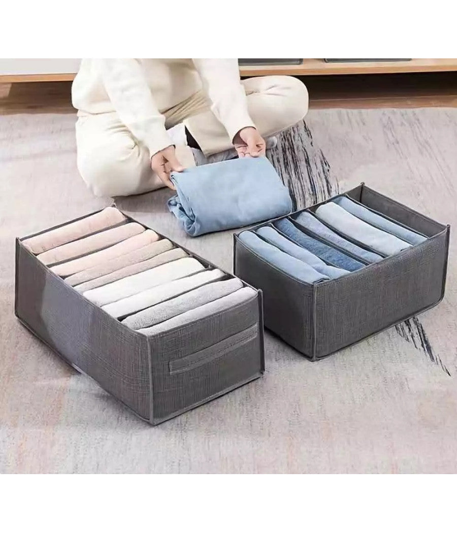 Organizer Salvaspazio Per Armadi Scatola Pieghevole 6 Scomparti 36x20x25cm 87401         