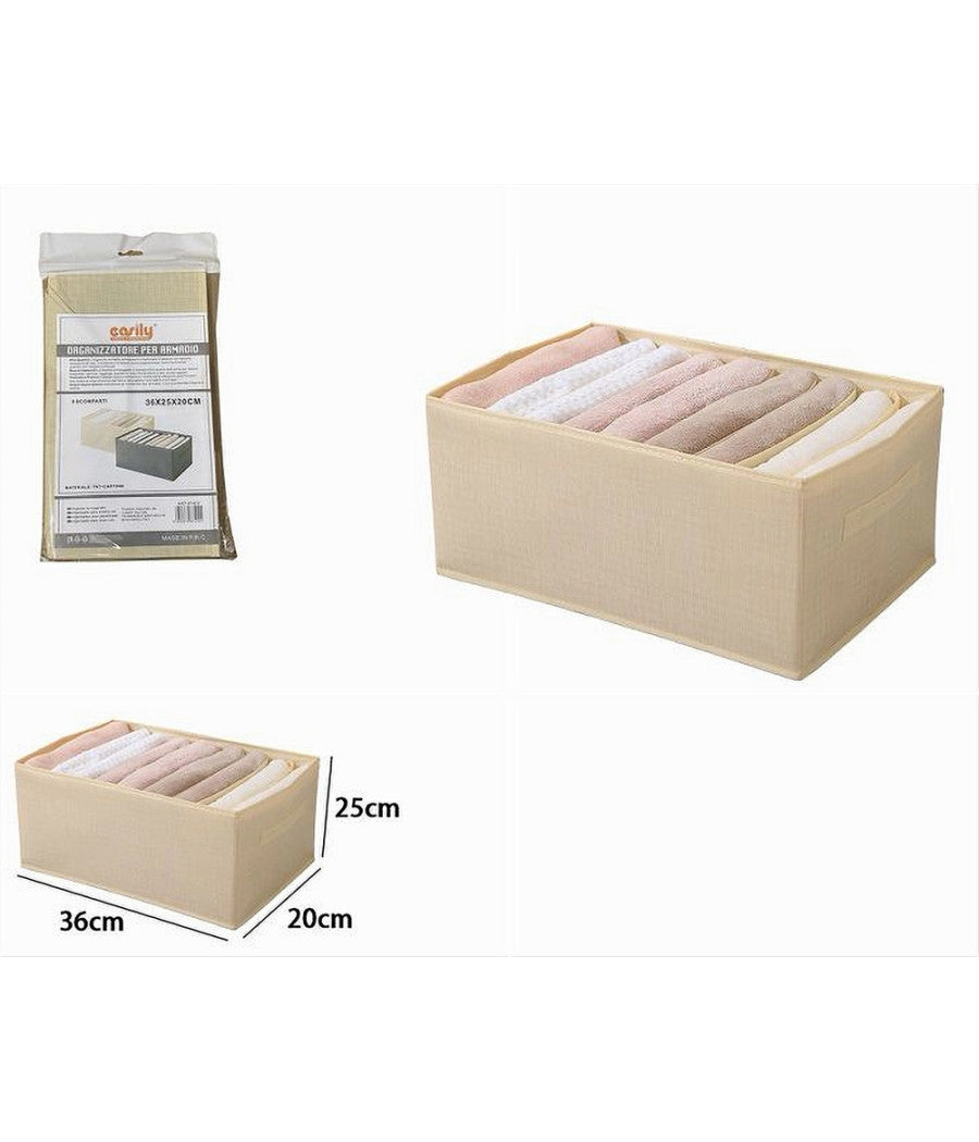 Organizer Salvaspazio Per Armadi Scatola Pieghevole 9 Scomparti 36x20x25cm 87402         