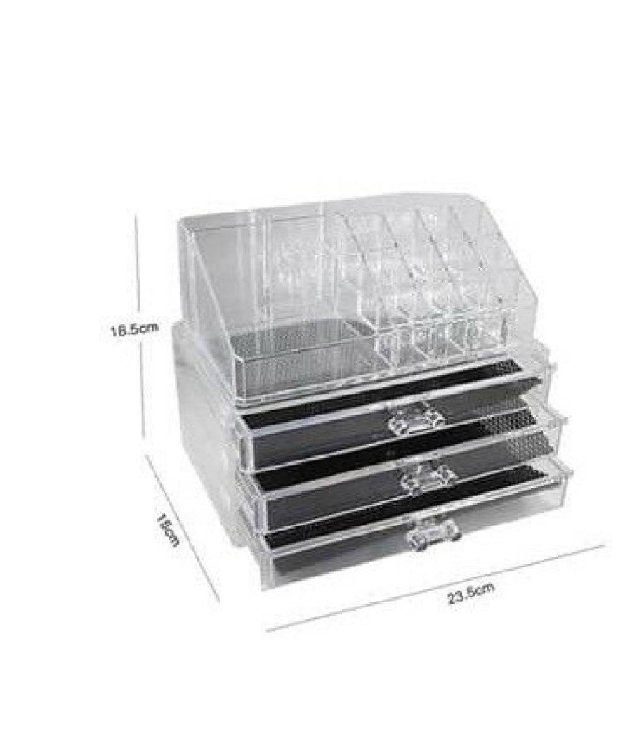 Organizer Trasparente 3 Cassetti Porta Gioielli Trucchi Cosmetici Make-up 10254         