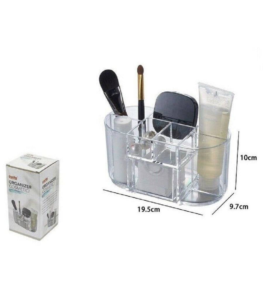 Organizer Trasparente Crilex Per Creme Trucco Cosmetici Makeup 8 Scomparti 59064         