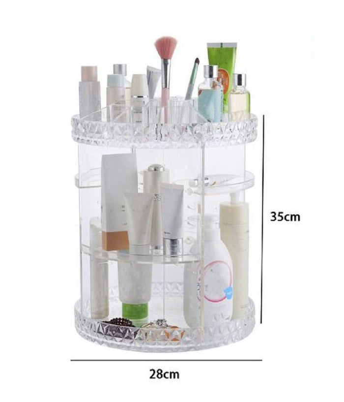 Organizer Trasparente Rotondo Crilex Per Gioielli Trucchi Cosmetici Makeup 59069         