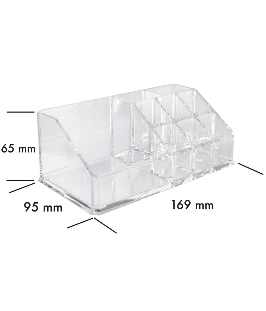 Organizer Trucchi E Cosmetici 9 Scomparti Organizzatore In Acrilico Trasparente         