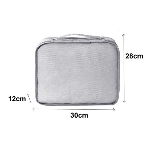 Trade Shop - Organizer Viaggio Organizza Valigia Bagagli Borsa Per Vestiti 30x28x12cm Grigia 87719         