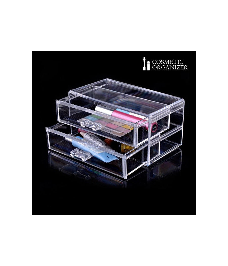 Organizza Cosmetici Make Up Aclinico Trasparente Cosmetic Organizer 2 Cassetti         