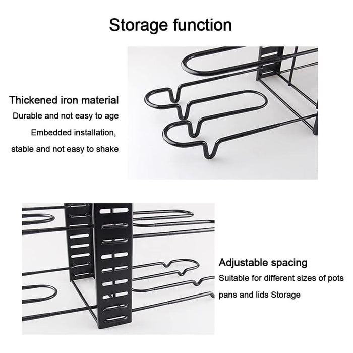 Trade Shop - Organizzatore Estensibile Regolabile Per Pentole Padelle A 8 Livelli Organizer Cucina -        
