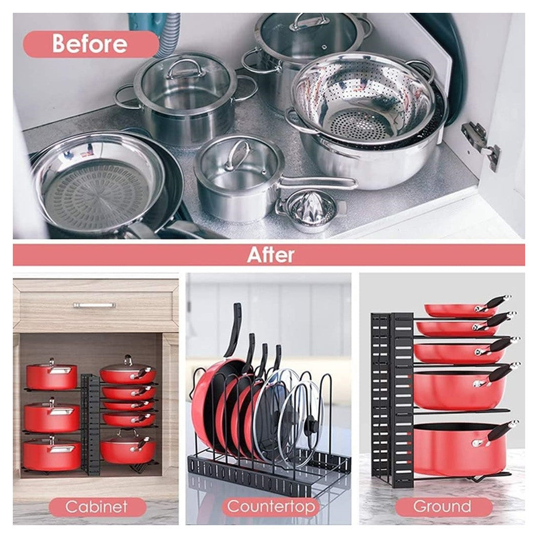 Trade Shop - Organizzatore Estensibile Regolabile Per Pentole Padelle A 8 Livelli Organizer Cucina -        
