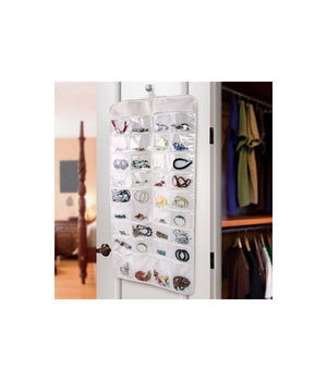 Organizzatore Organizer Di Gioielli Da Appendere Doppio Lato 72 Tasche Jewellery         