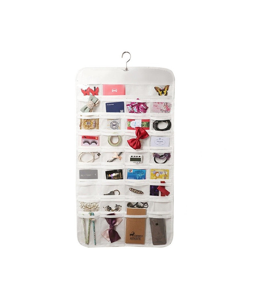Organizzatore Organizer Di Gioielli Da Appendere Doppio Lato 72 Tasche Jewellery         
